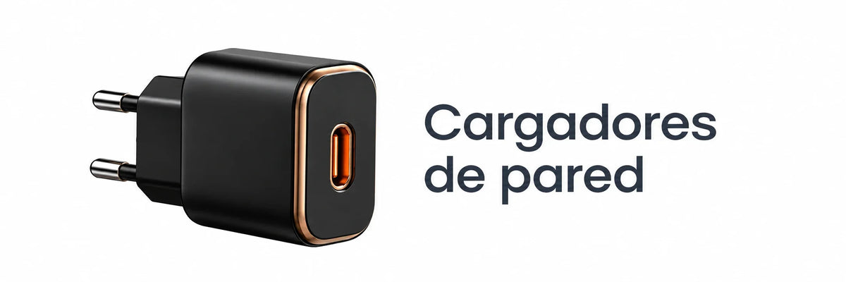 Cargadores de pared USB-C de carga rápida en color negro con acabados metálicos – RAIXOR Chile