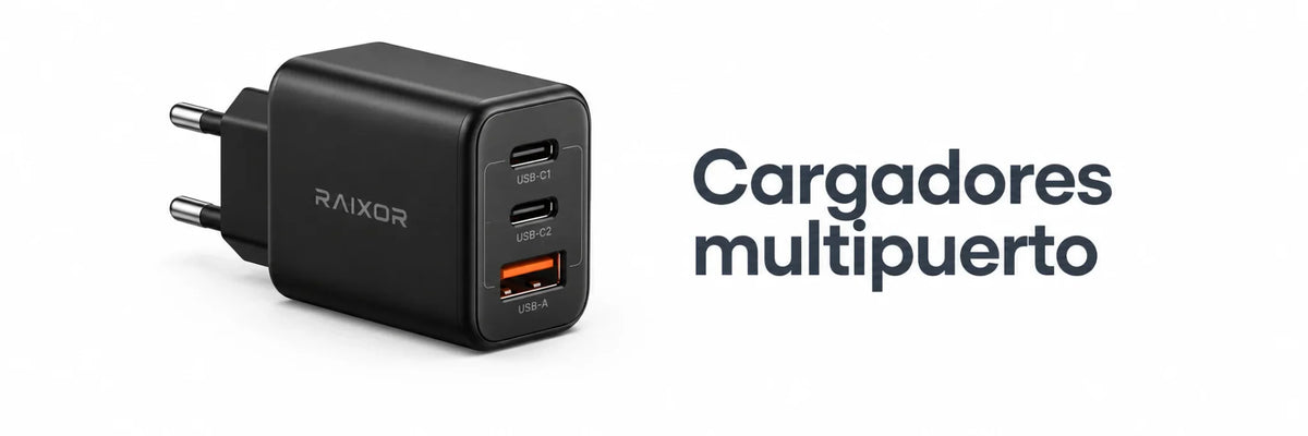Cargadores multipuerto con conexiones USB-C y USB-A | RAIXOR Chile