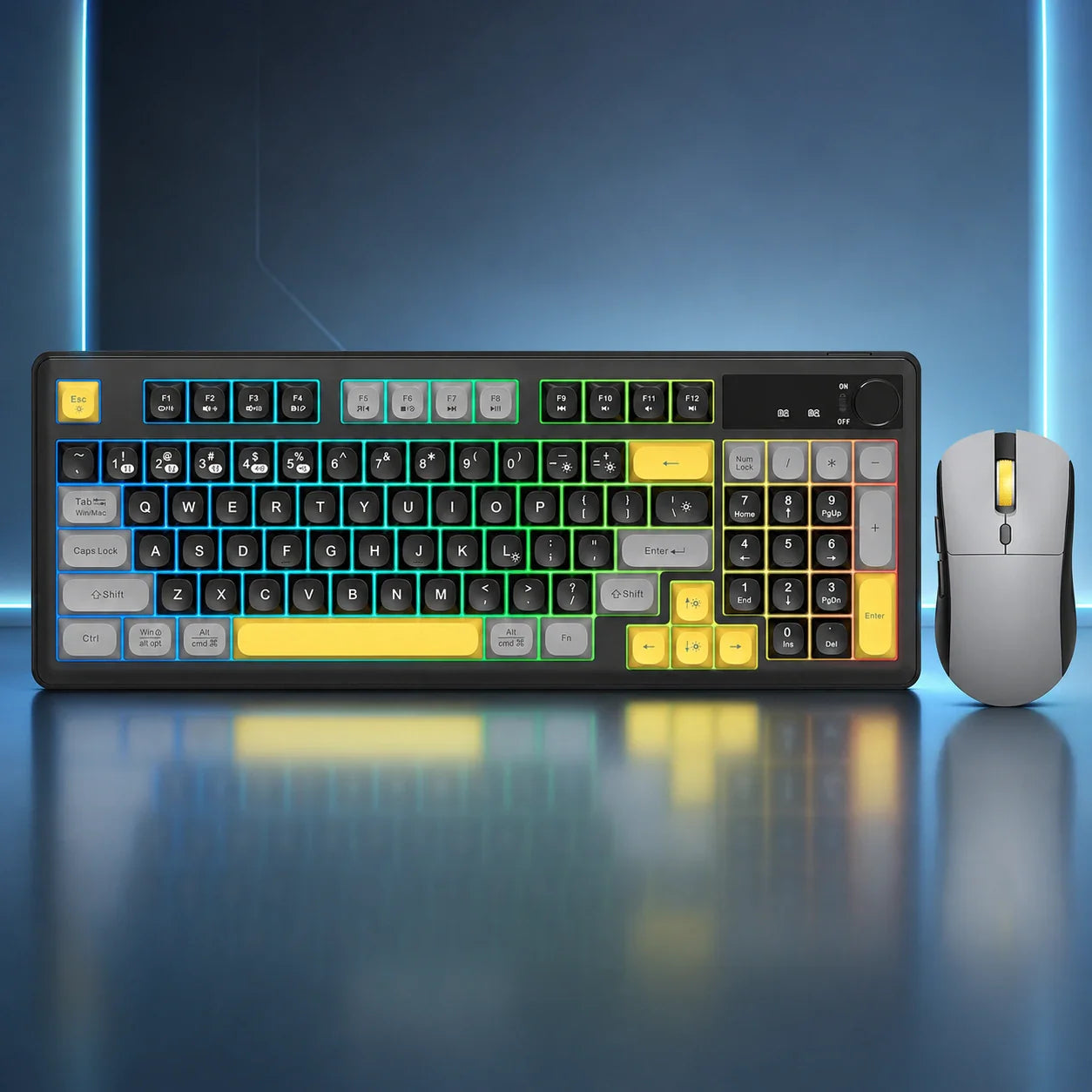 Accesorios de computación RAIXOR, teclados, mouse, soportes y complementos para escritorio.