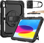 Funda Antigolpes para iPad 11" (A16) 2025 / iPad 10.9" 10ª Gen (2022) con Correa y Soporte Giratorio