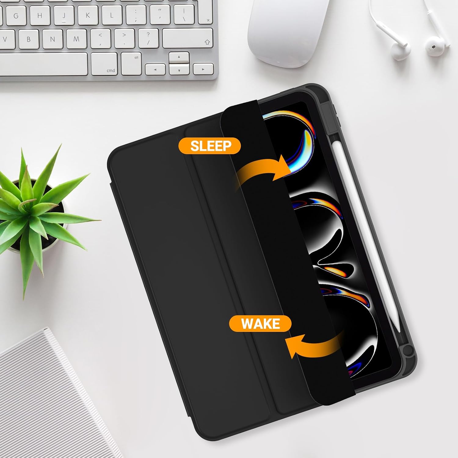 Funda Folio para iPad Pro 11" M5 (2025) / M4 (2024) con Soporte para Lápiz