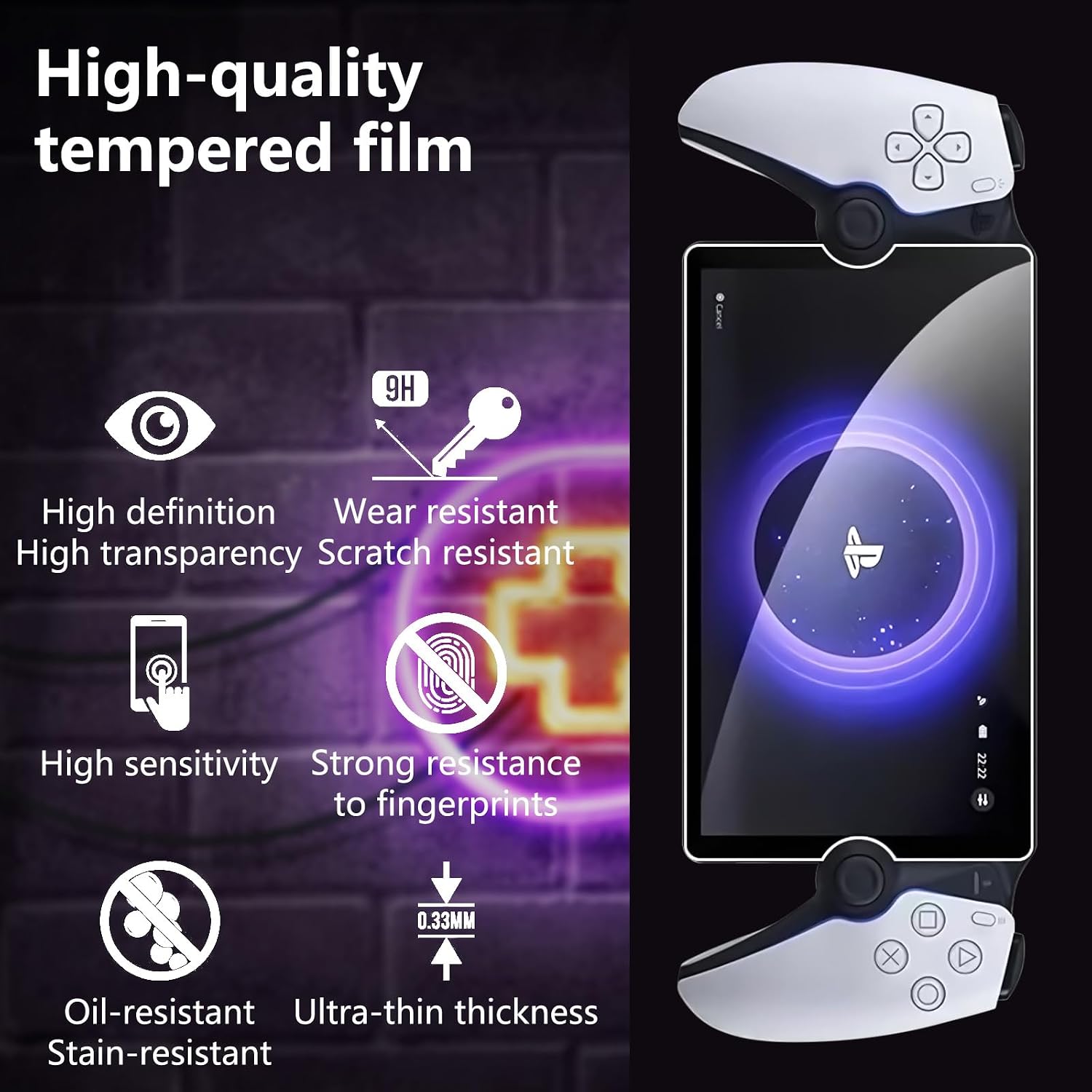 Lámina de Vidrio Templado para PlayStation Portal PS5 8" (2023) | Pack de 2 | Dureza 9H | RAIXOR