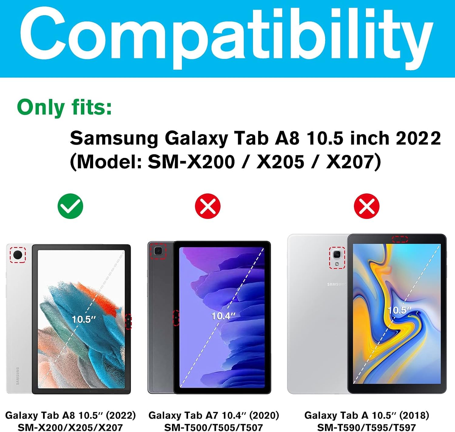 Lámina de Vidrio Templado para Galaxy Tab A8 10.5" (SM-X200/X205/X207)