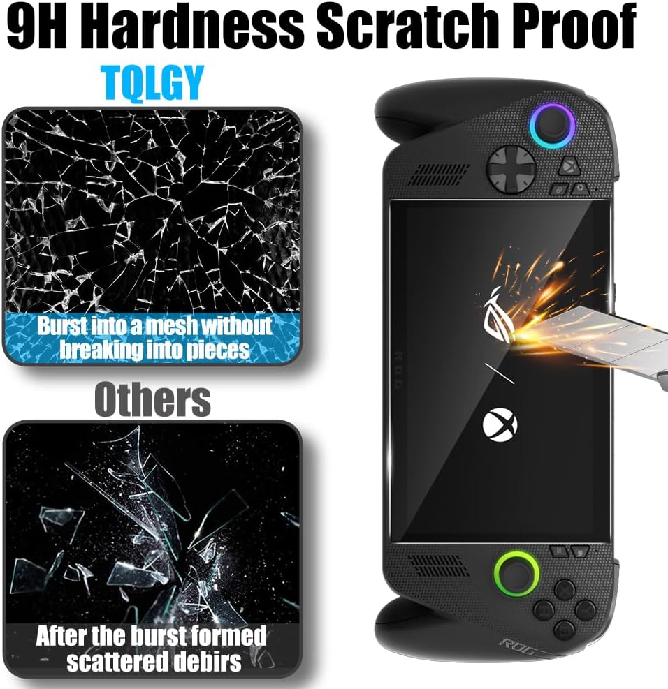 Protector de vidrio templado 9H para ASUS ROG Ally resistente a rayaduras