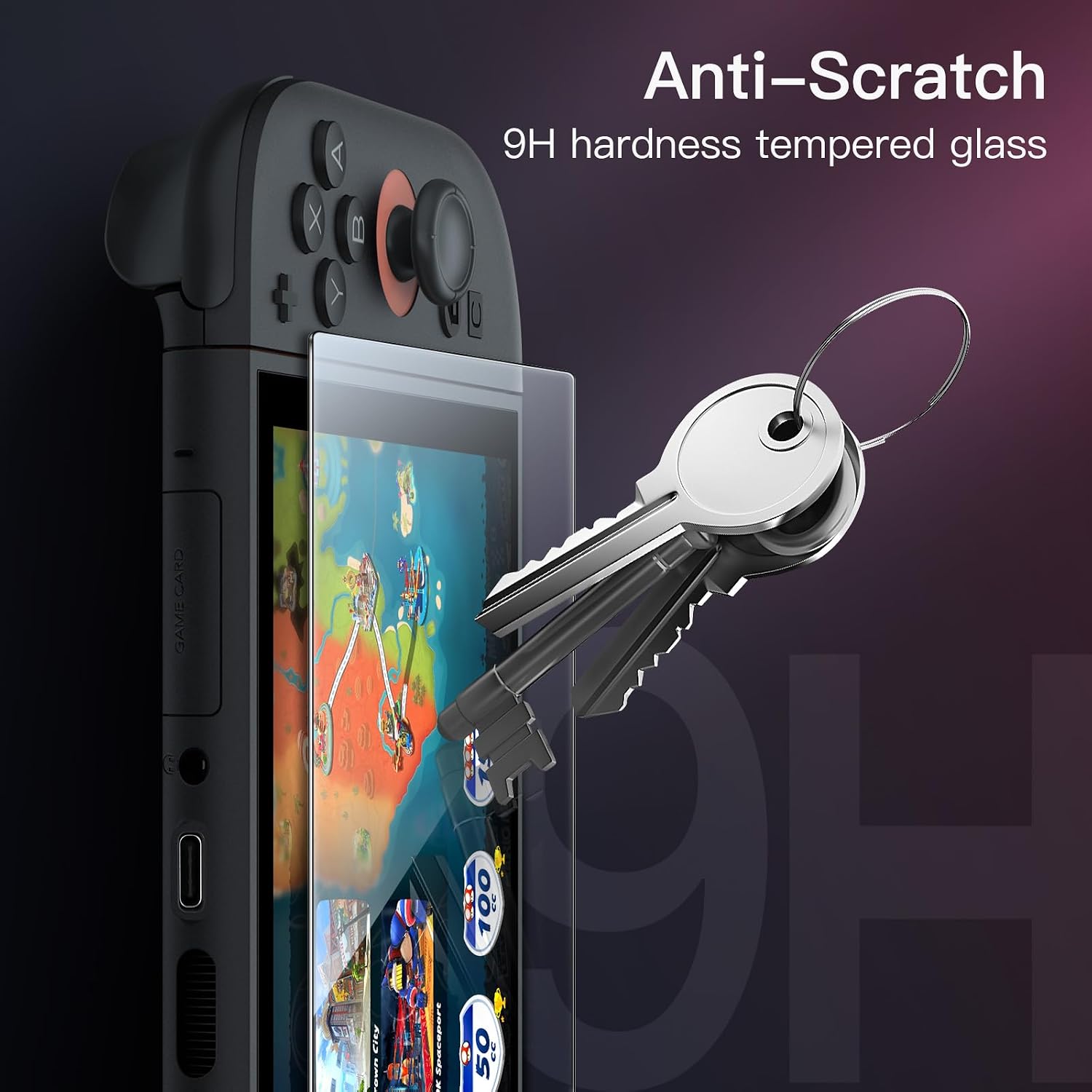 Vidrio templado 9H para Nintendo Switch 2 resistente a rayaduras