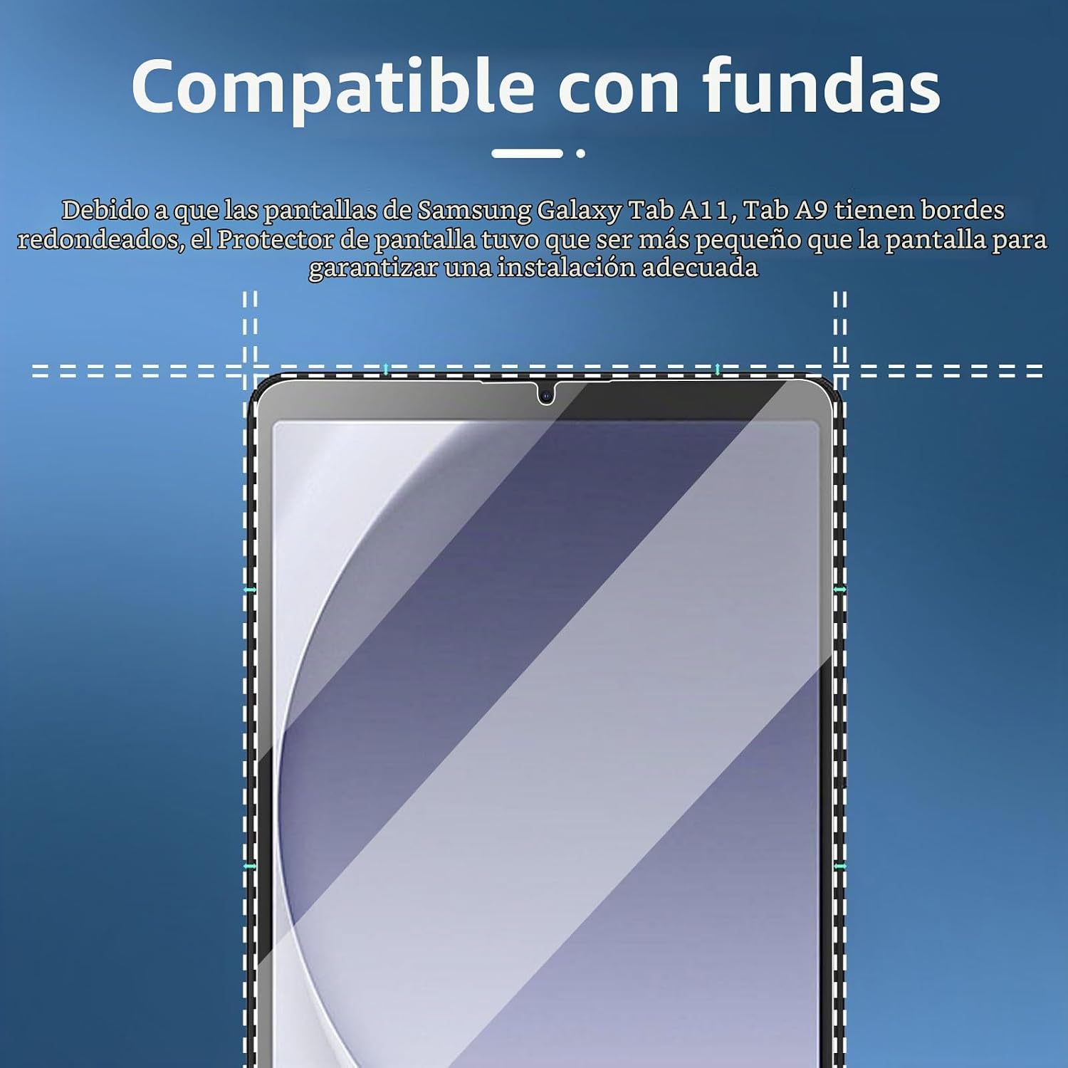  lamina de vidrio templado para samsung-A9-8.7 compatible con fundas